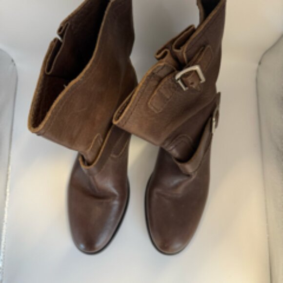 Prada Brown Leather Buckle Moto Boots – Women’s 38.5 (US 8.5) - Picture 2 of 10